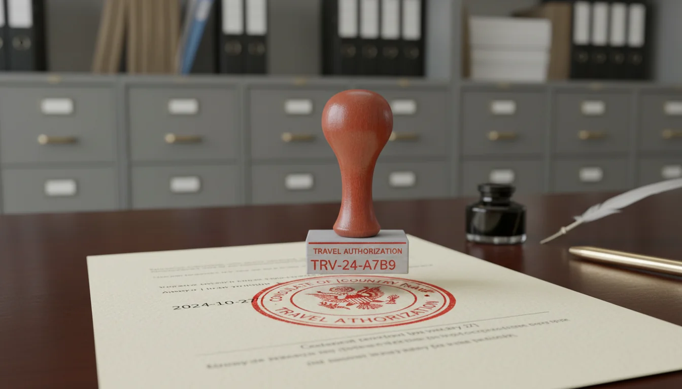 Official travel document stamp