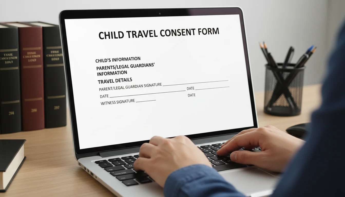 Legal template on computer screen
