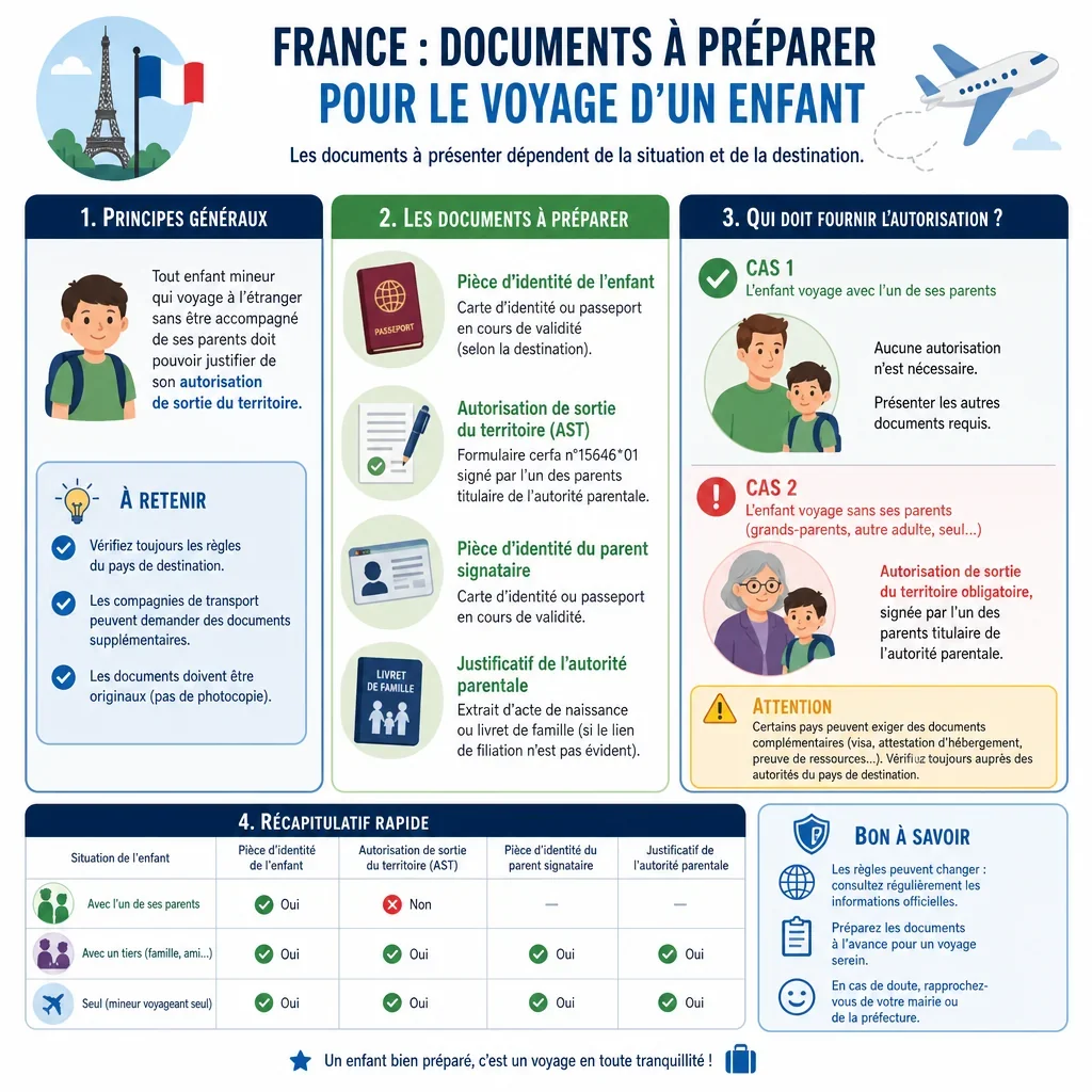 Documents à préparer pour le voyage d\u0027un enfant