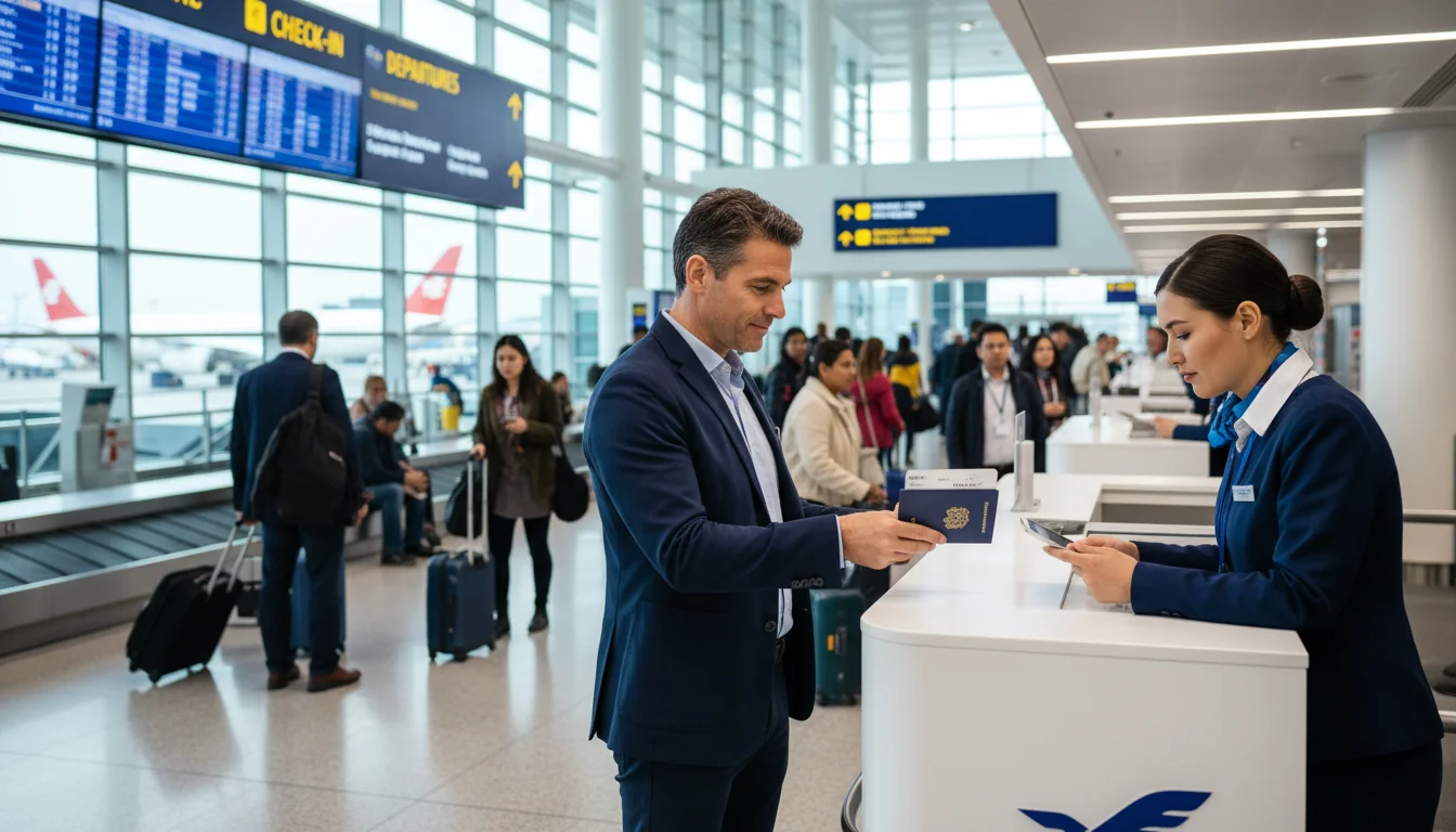 Airport check-in counter