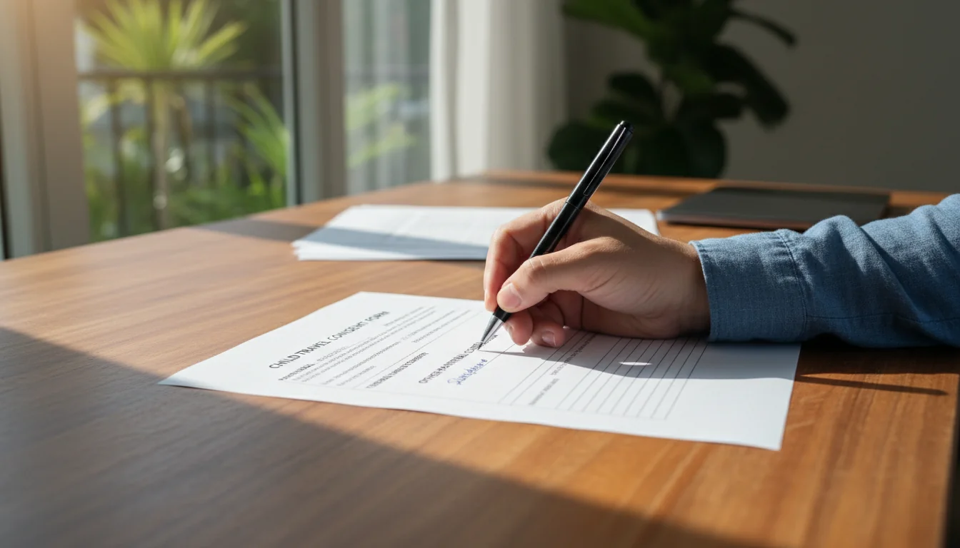 Parent signing consent form