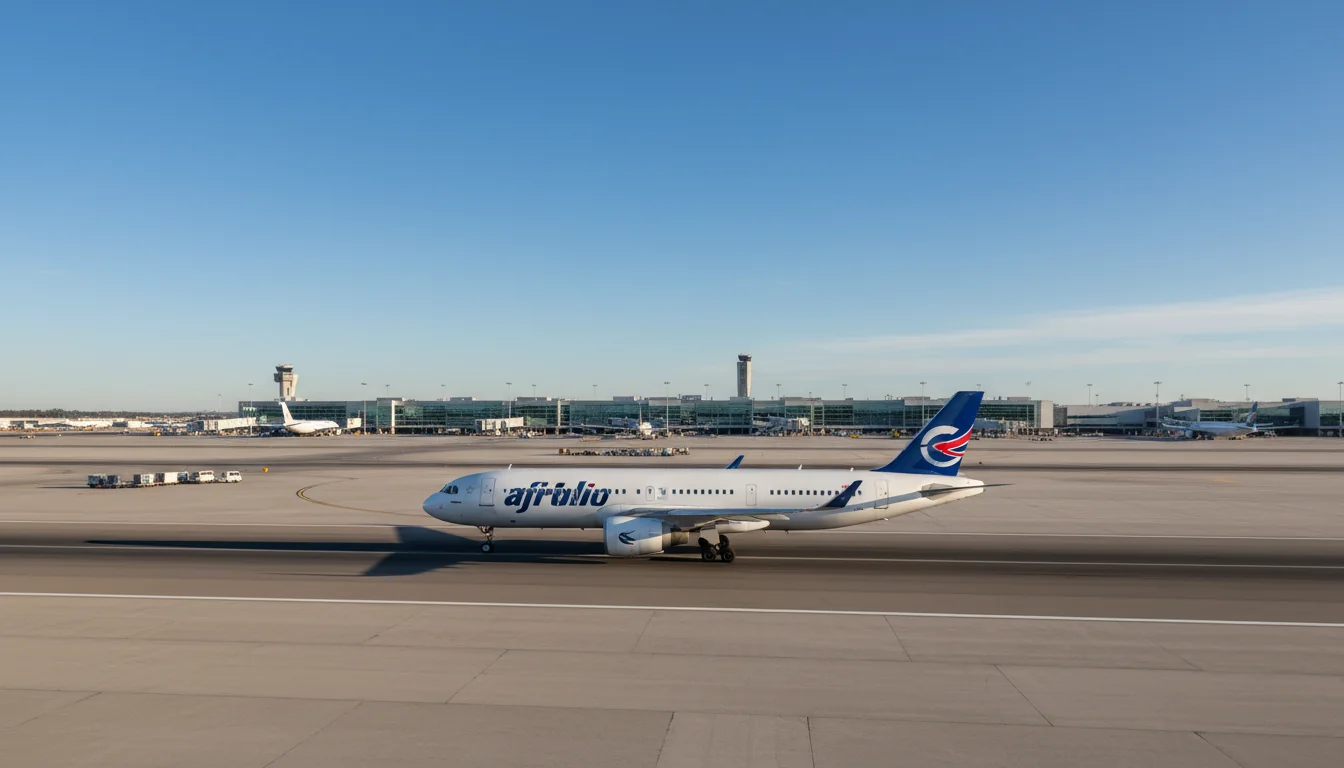 Airplane departing for international travel