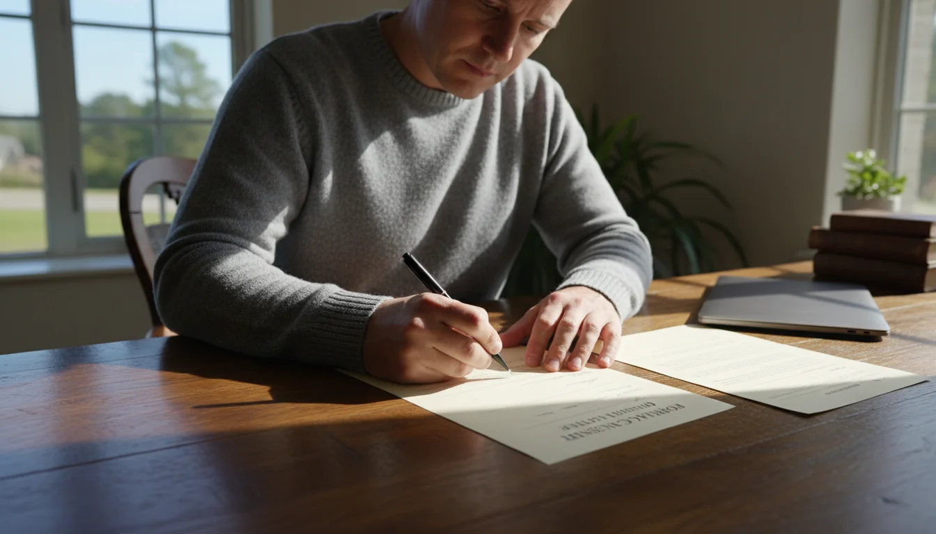 Parent signing consent document