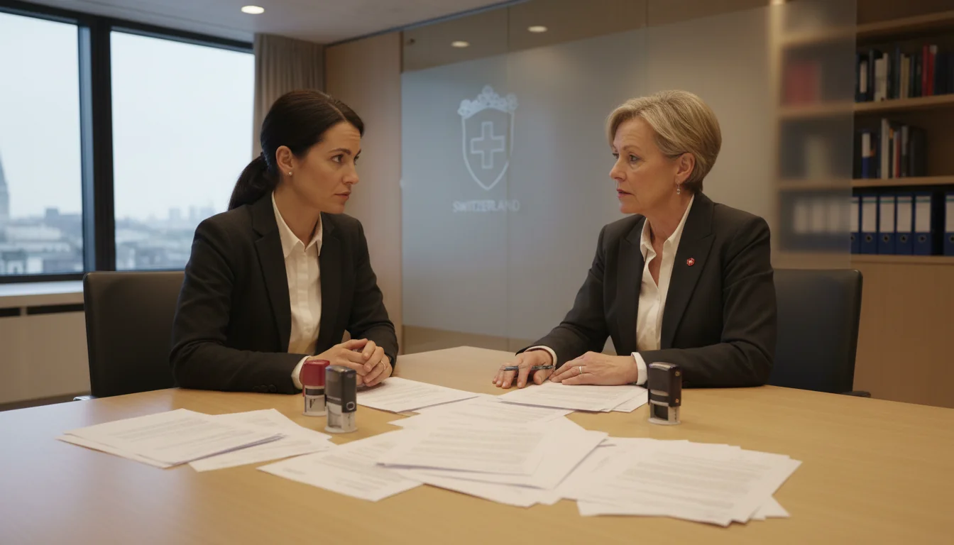 Swiss embassy consultation scene