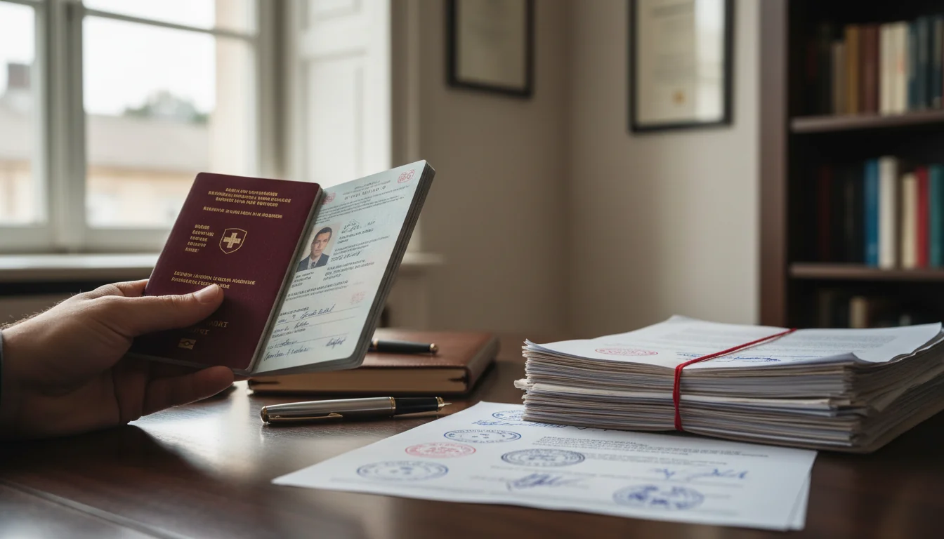 Swiss passport and legal forms