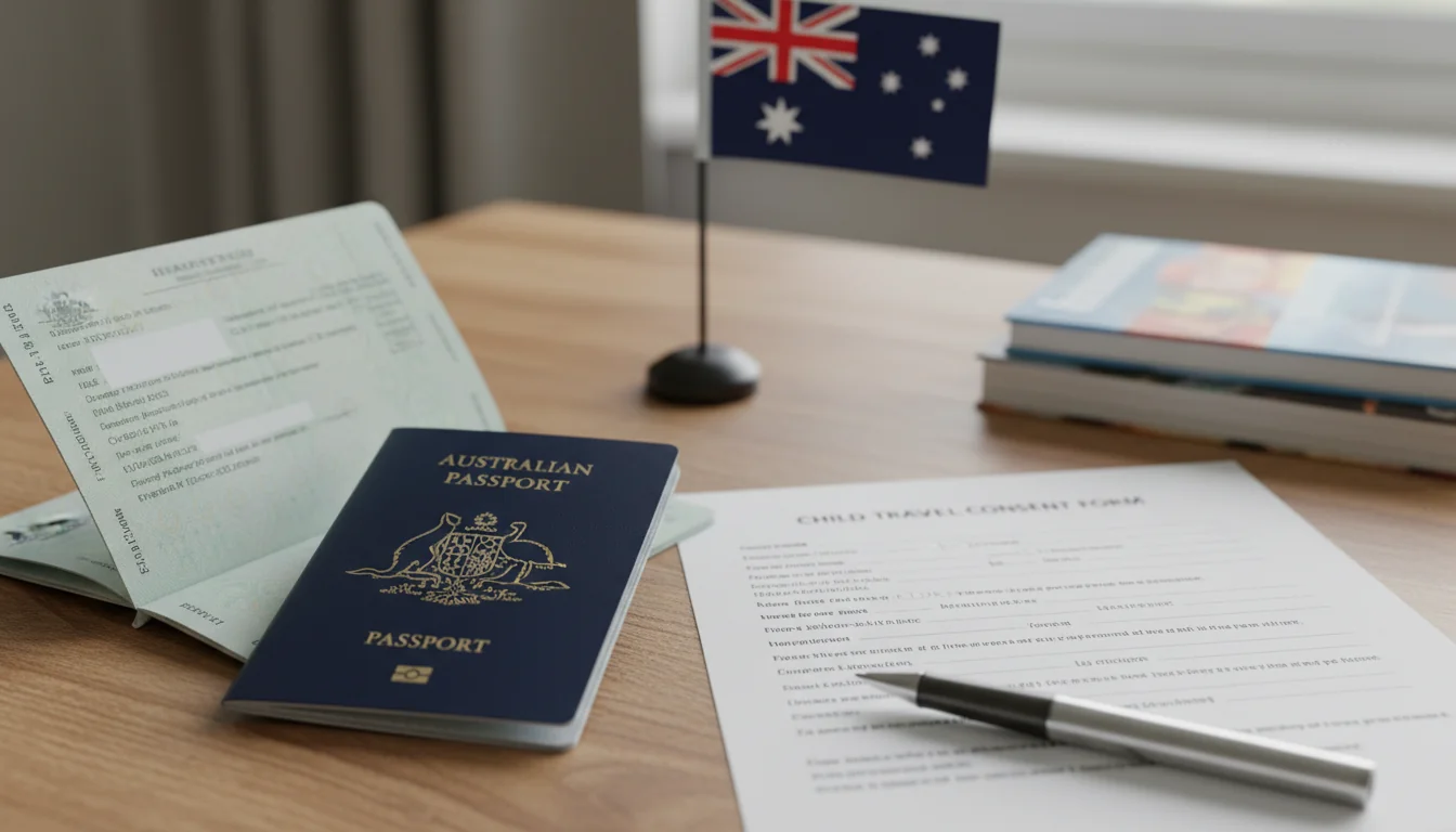 Australian passport and consent form