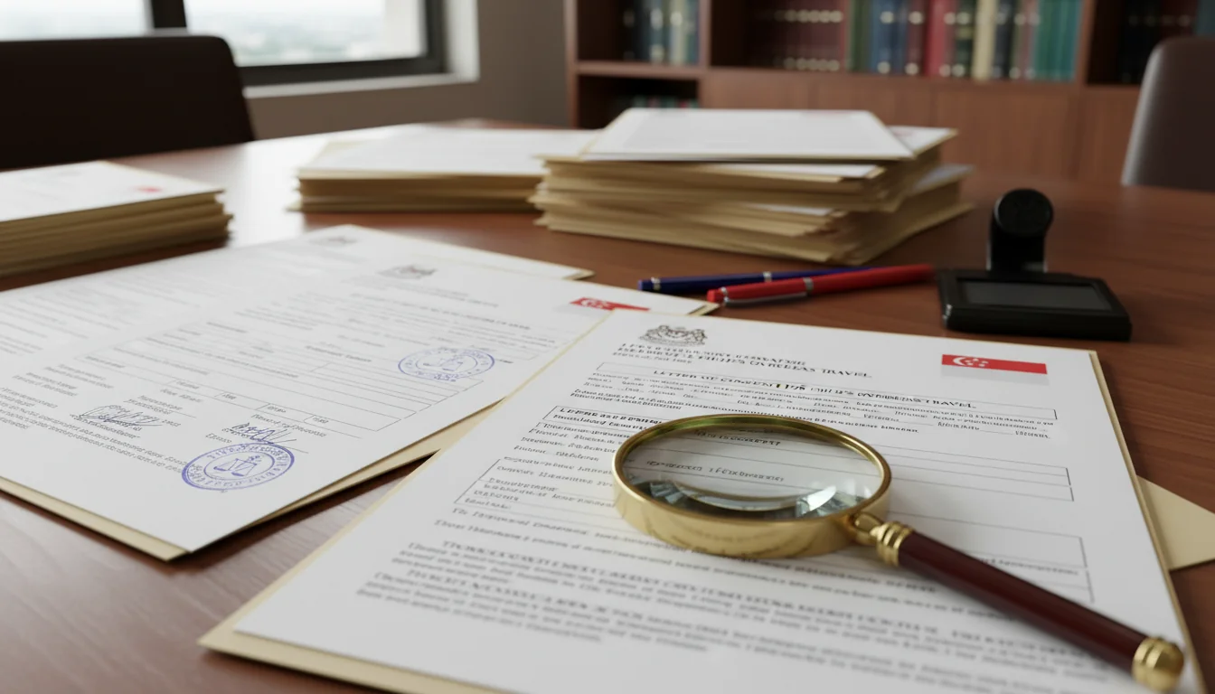 Legal documents on table