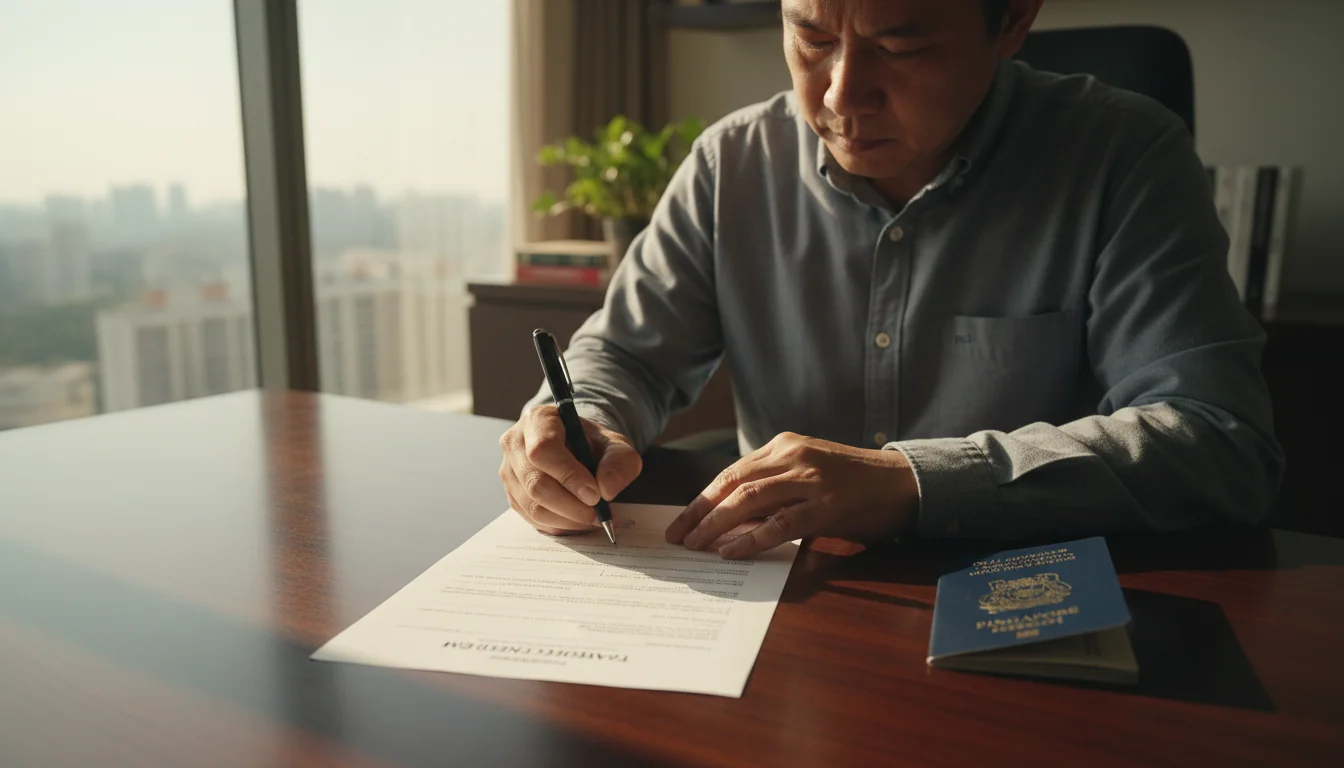 Parent signing consent form