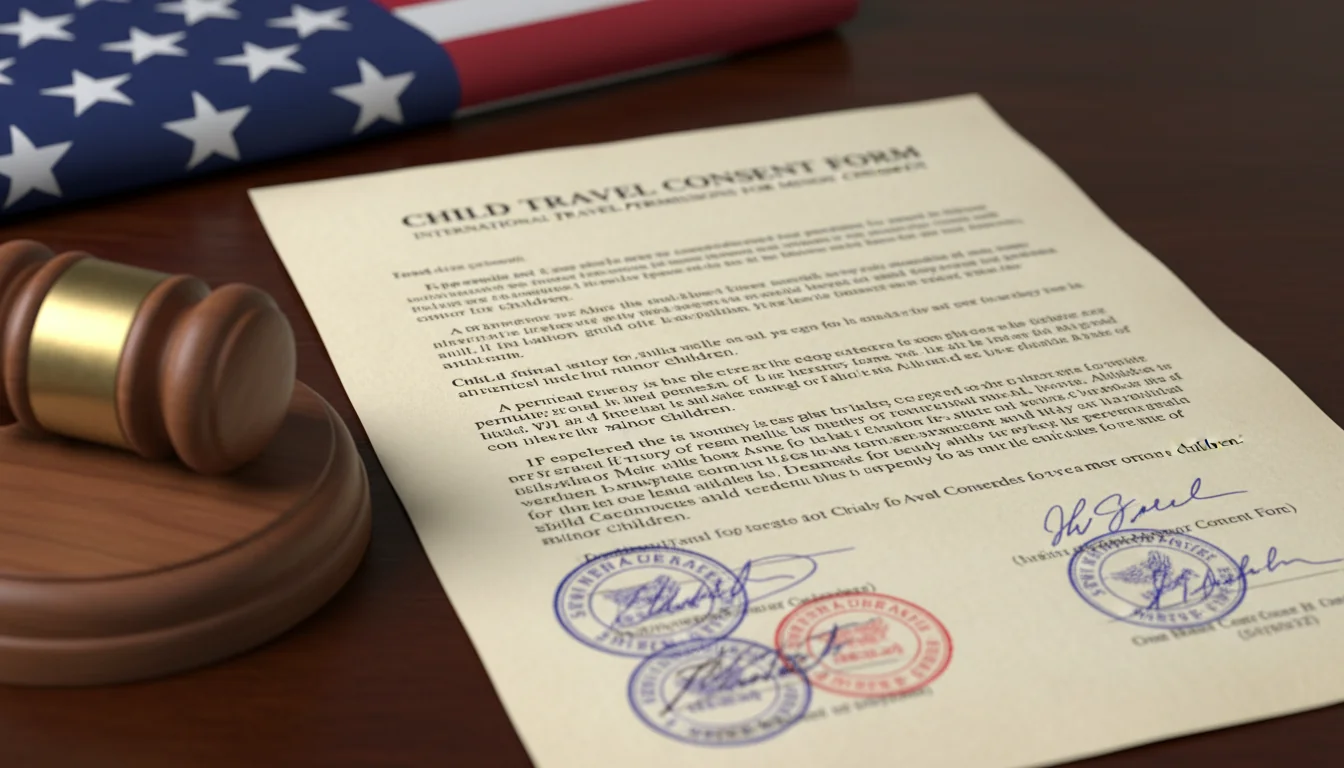 Legal document with stamps