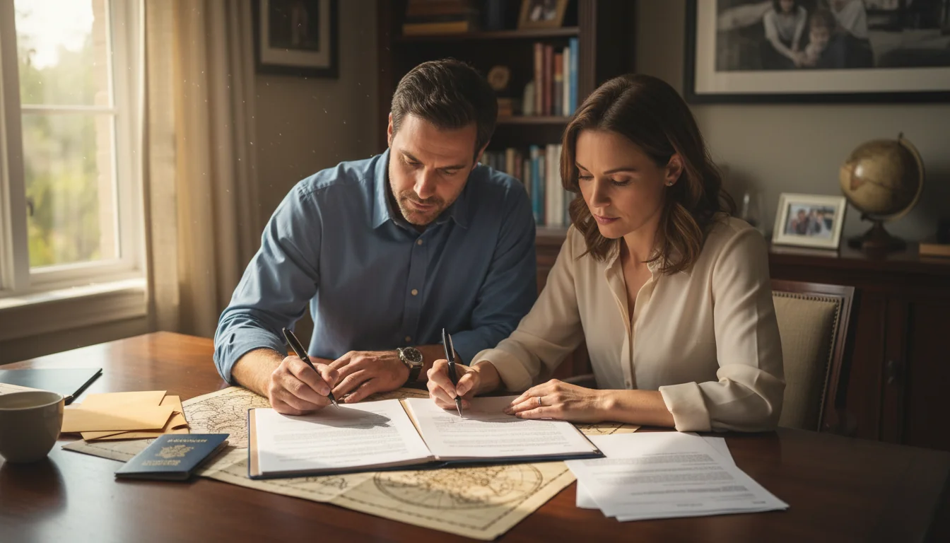 Parents signing consent form