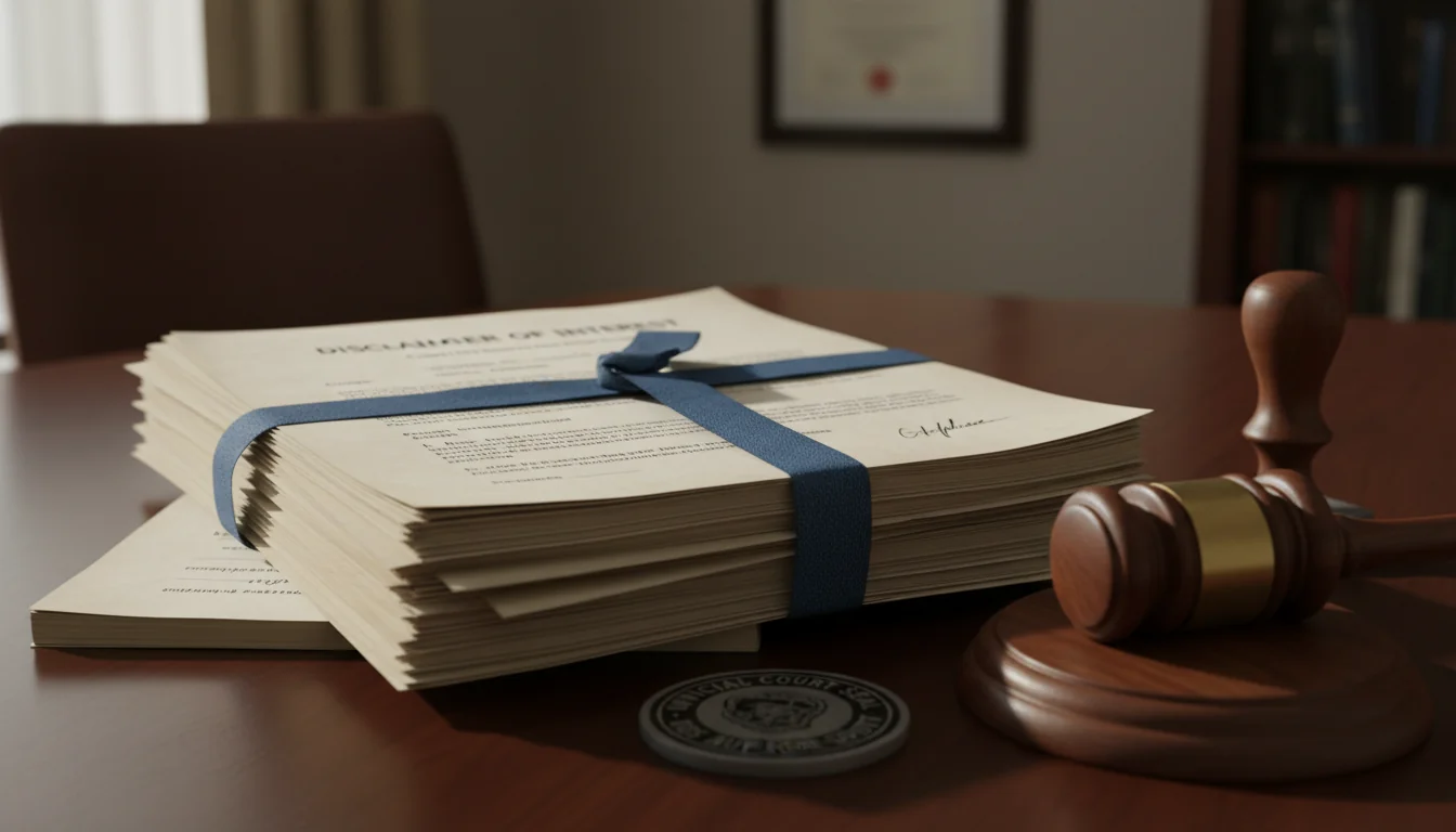 Stack of official court documents