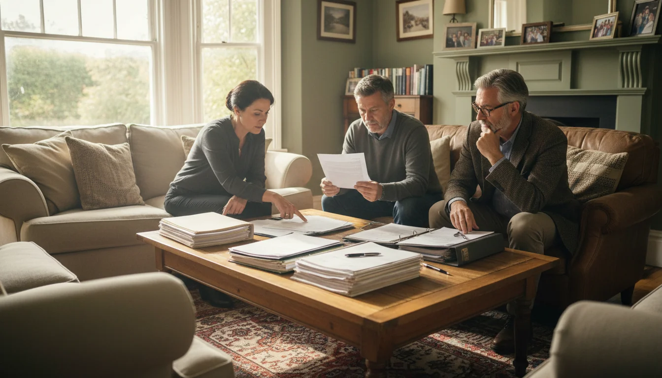 Family members discussing inheritance