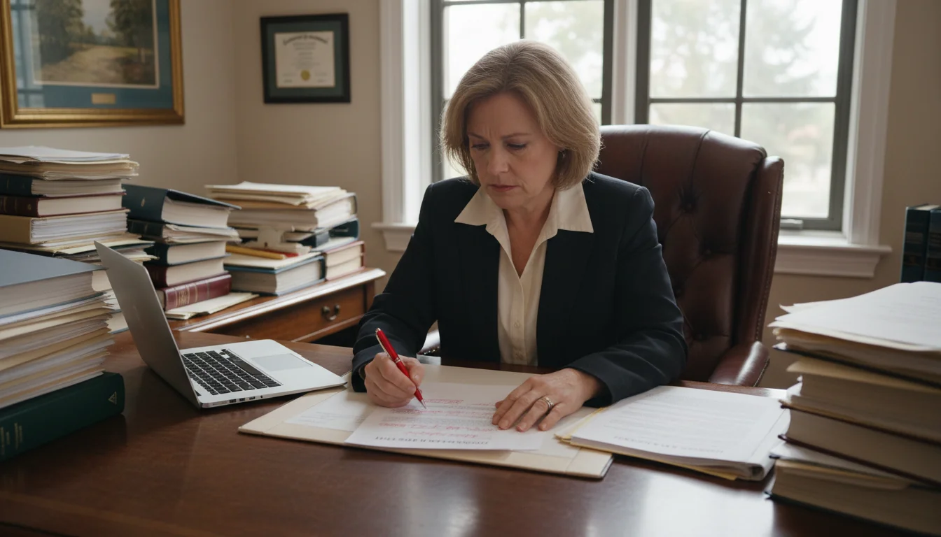 Legal professional reviewing disclaimer document