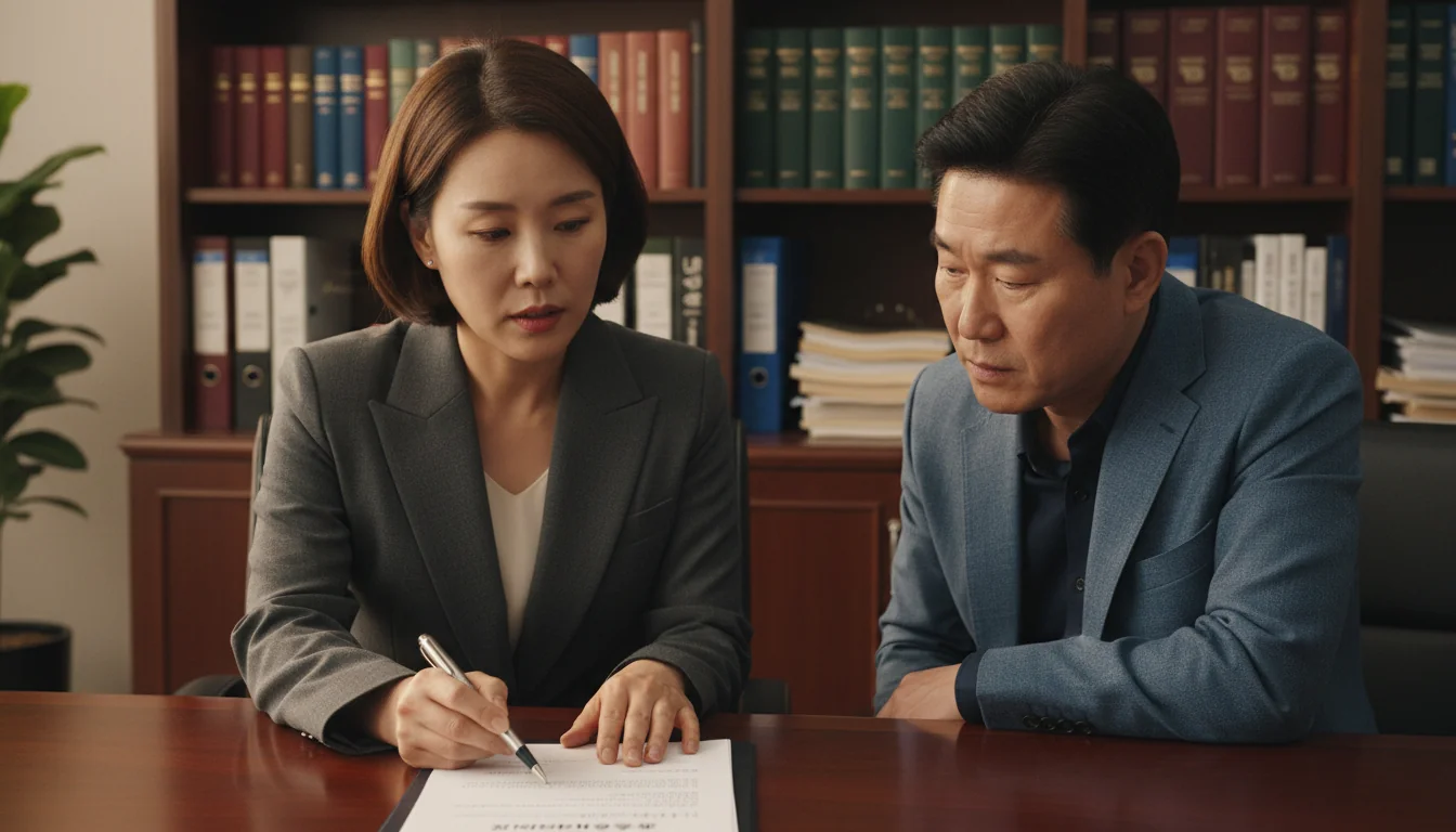 Korean lawyer explaining document
