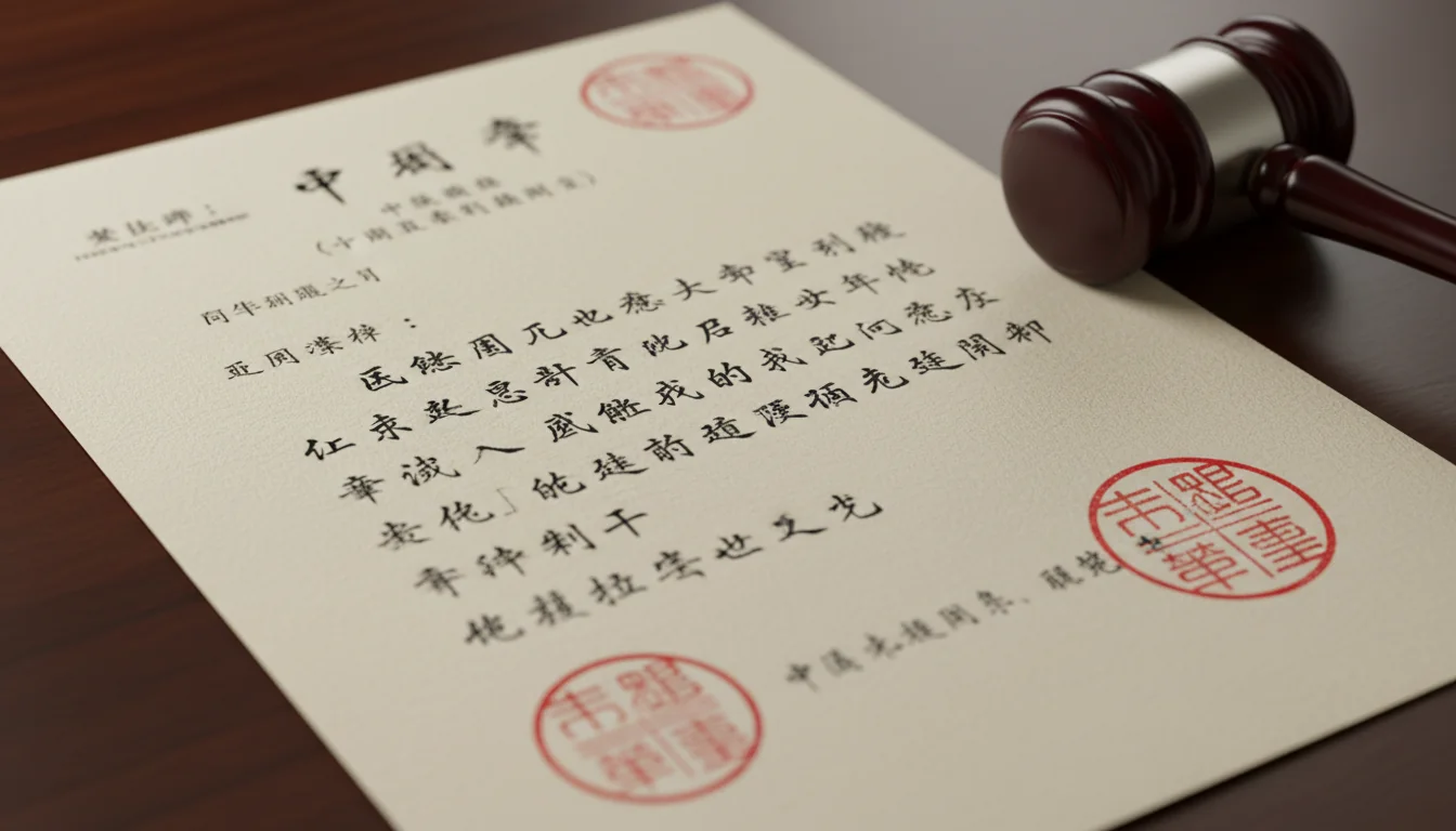 Chinese legal document close-up