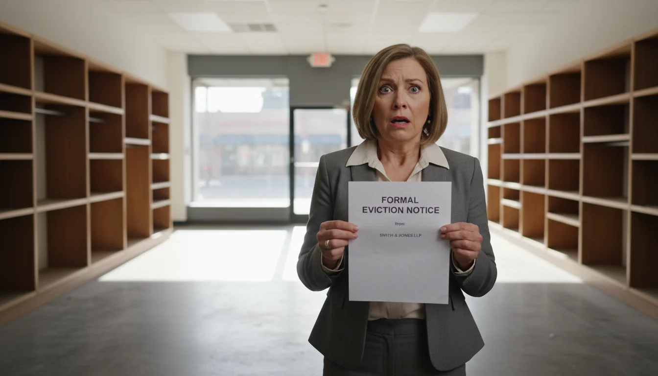 Business owner receiving eviction notice