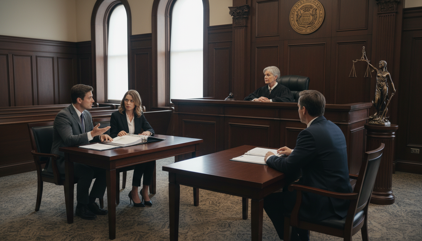 Court hearing for commercial eviction case