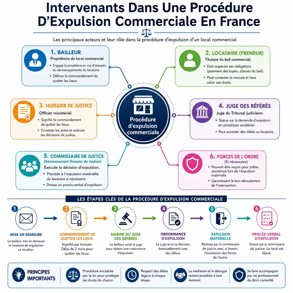 Intervenants dans une procédure d’expulsion commerciale