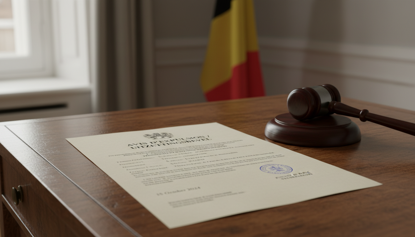 Belgian eviction notice document