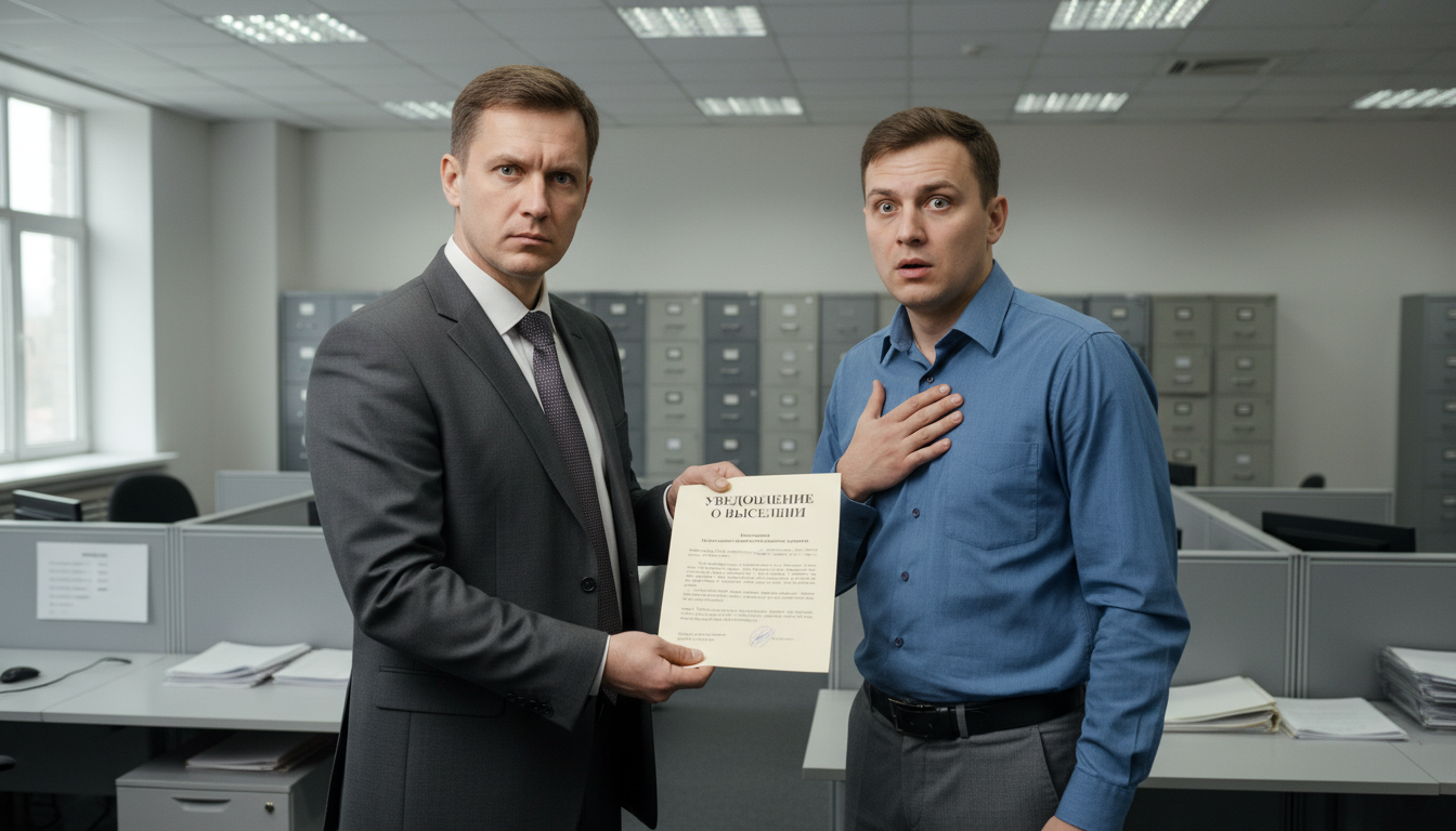 Handing over eviction warning document