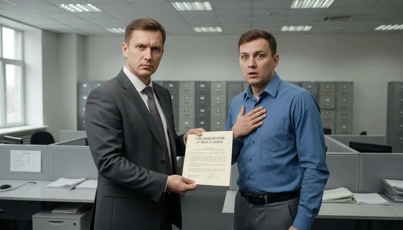 Handing over eviction warning document