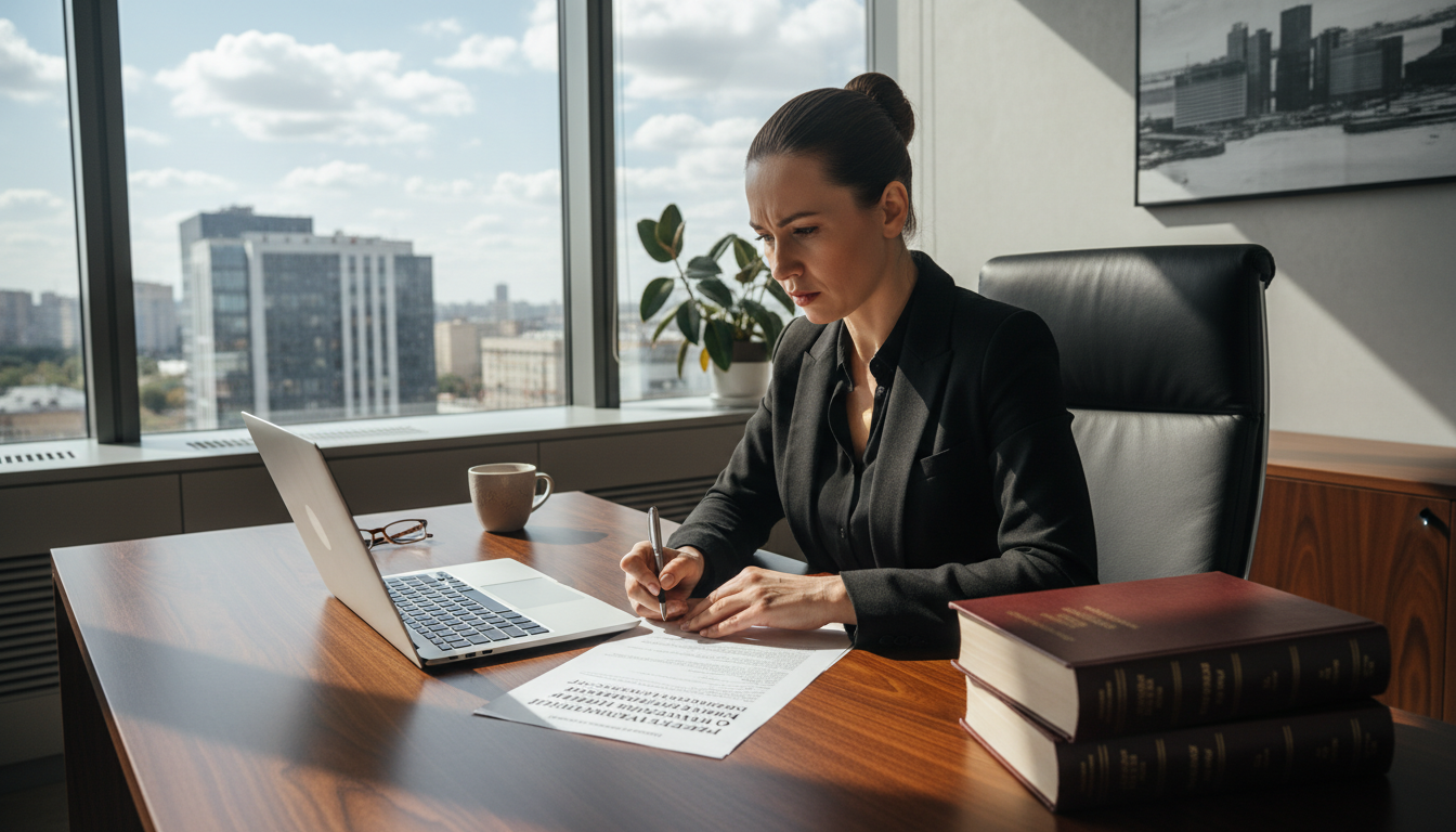 Lawyer drafting eviction notice