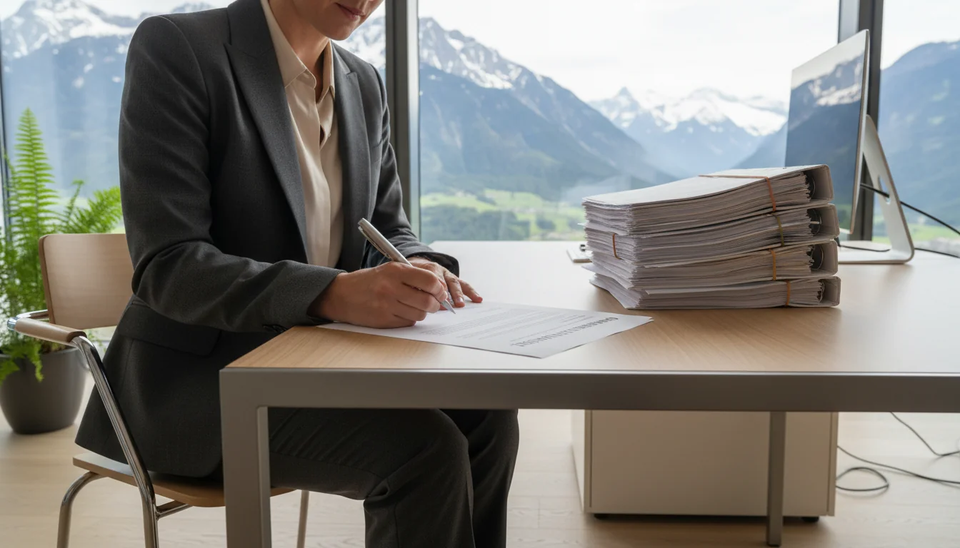 Businessperson signing rental contract