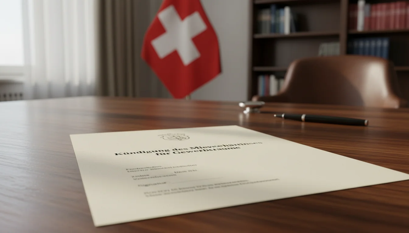 Swiss lease termination letter close-up