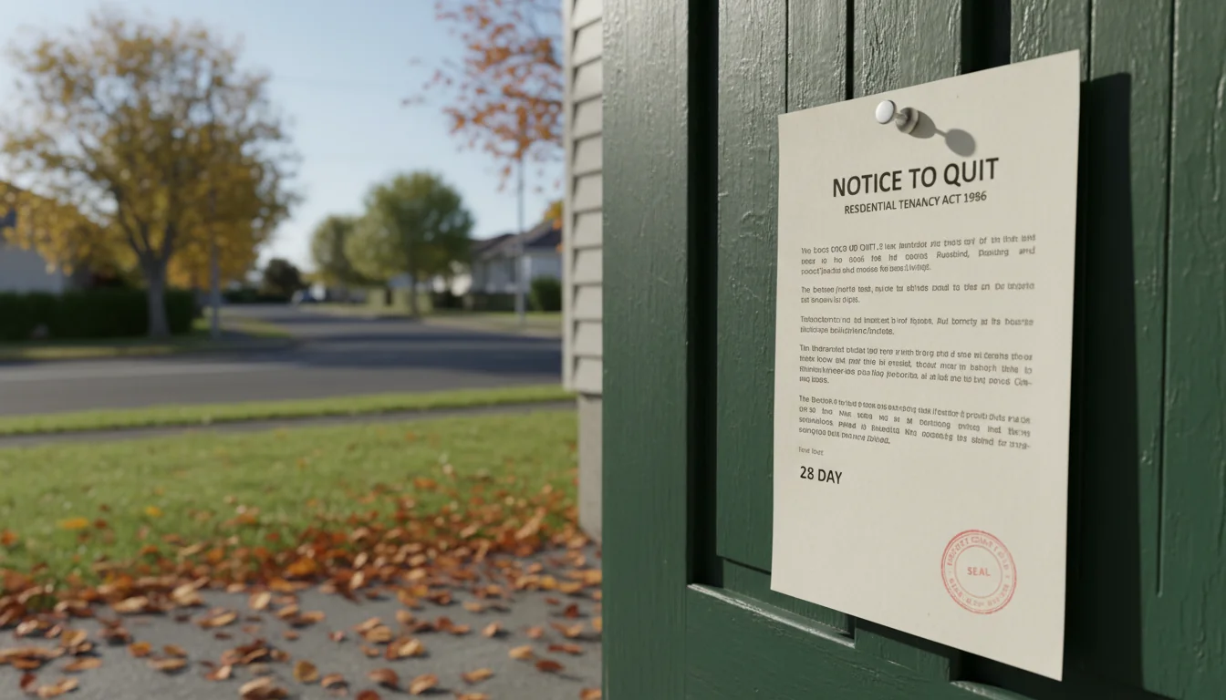 Eviction notice on door