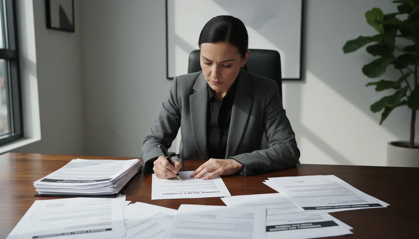 Legal document signing scene