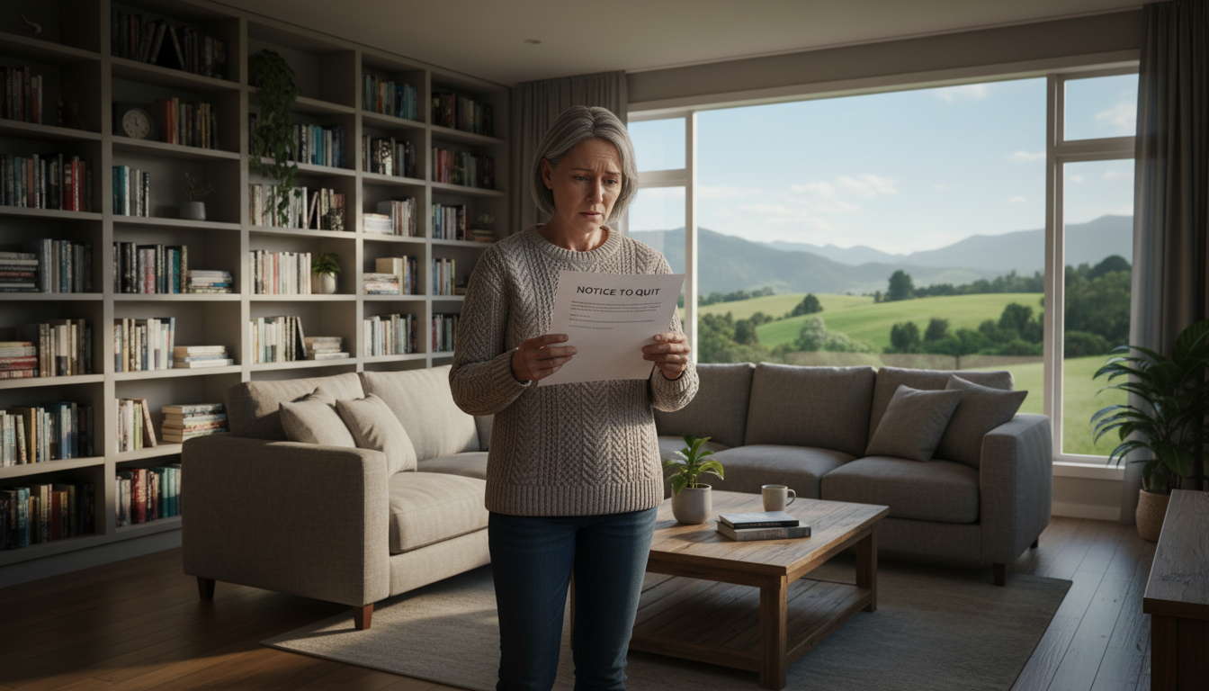 Tenant reading quit notice