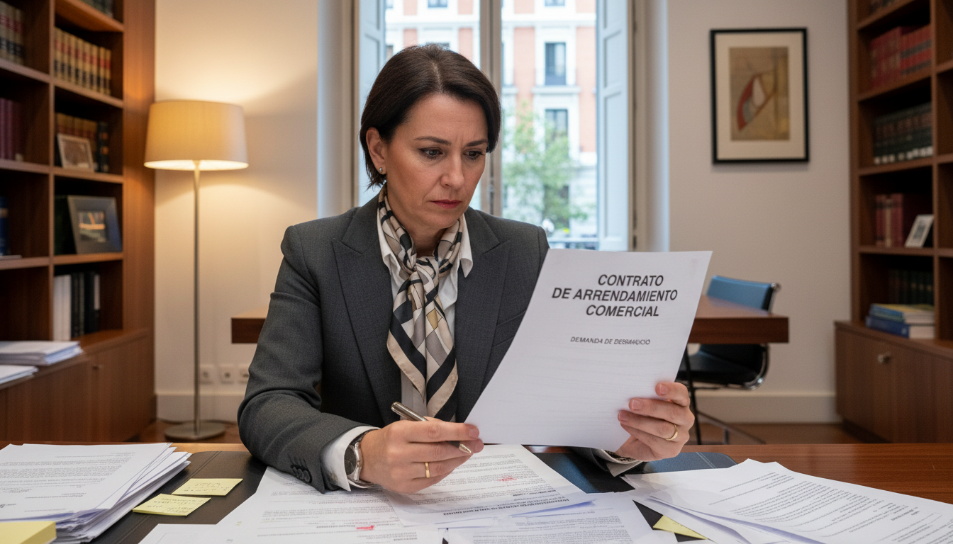 Lawyer reviewing commercial lease.