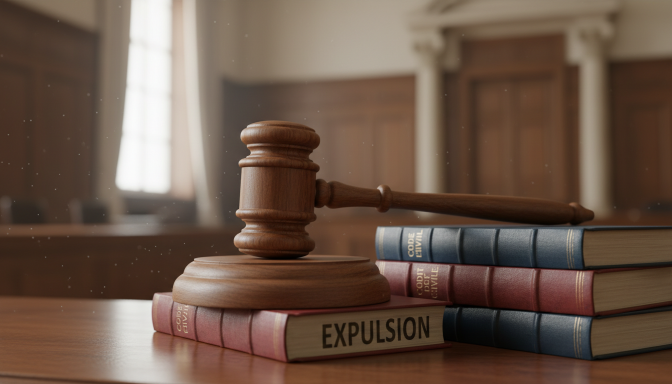 Gavel and French law books