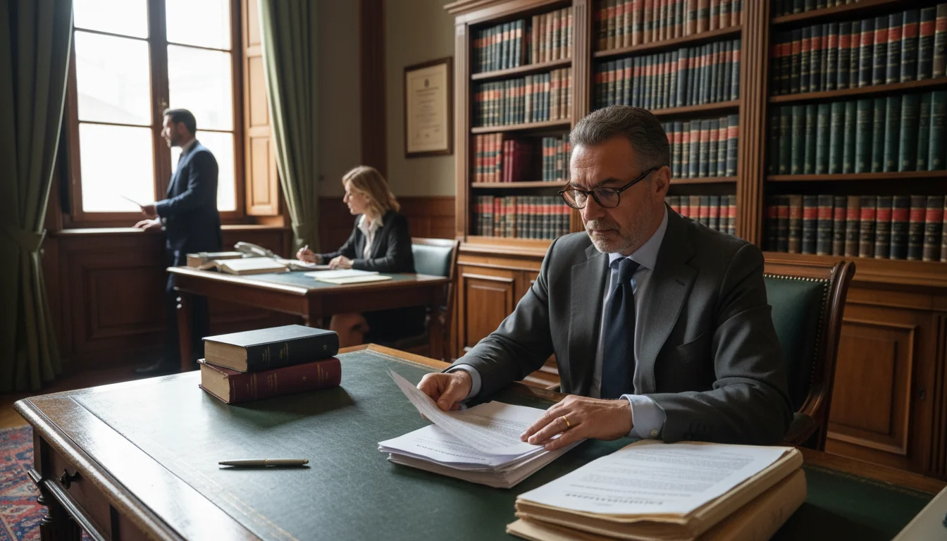 Lawyer reviewing commercial lease.