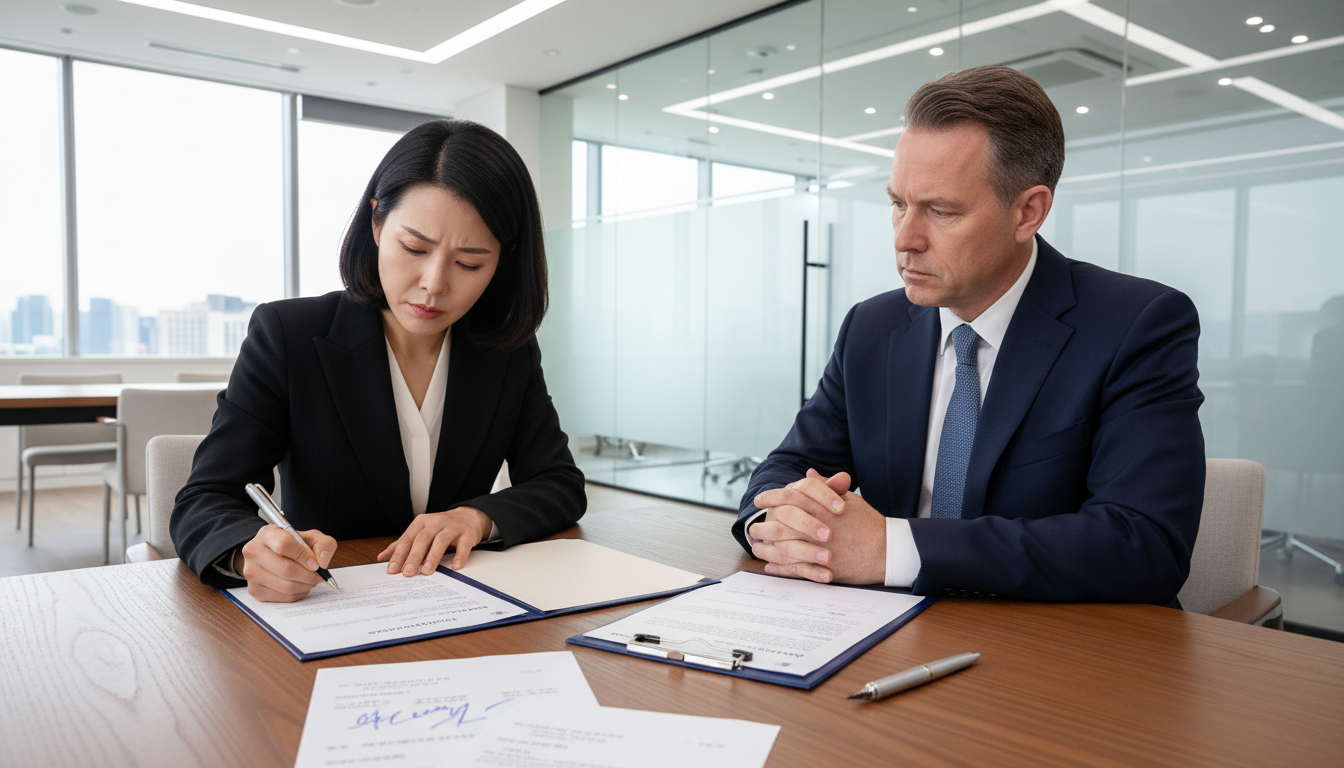 Signing commercial lease agreement