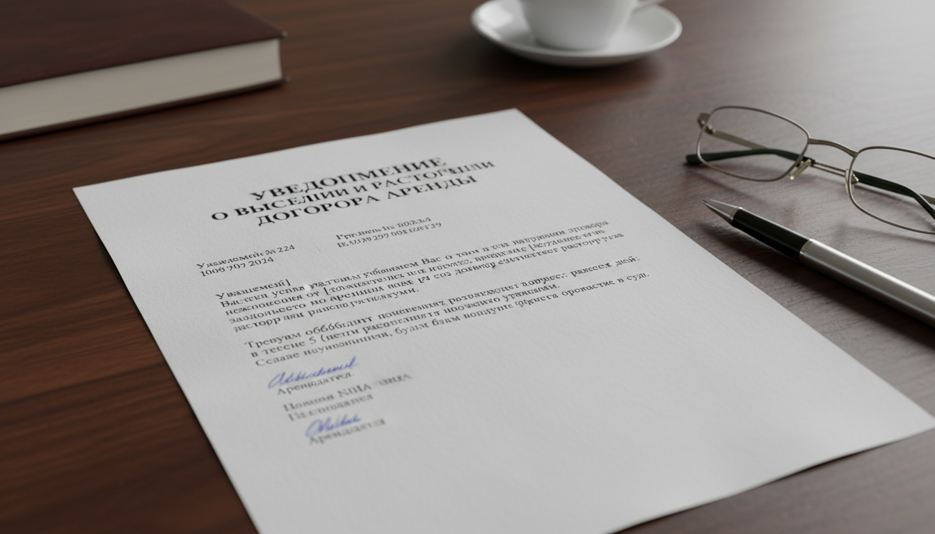 Legal eviction notice document.