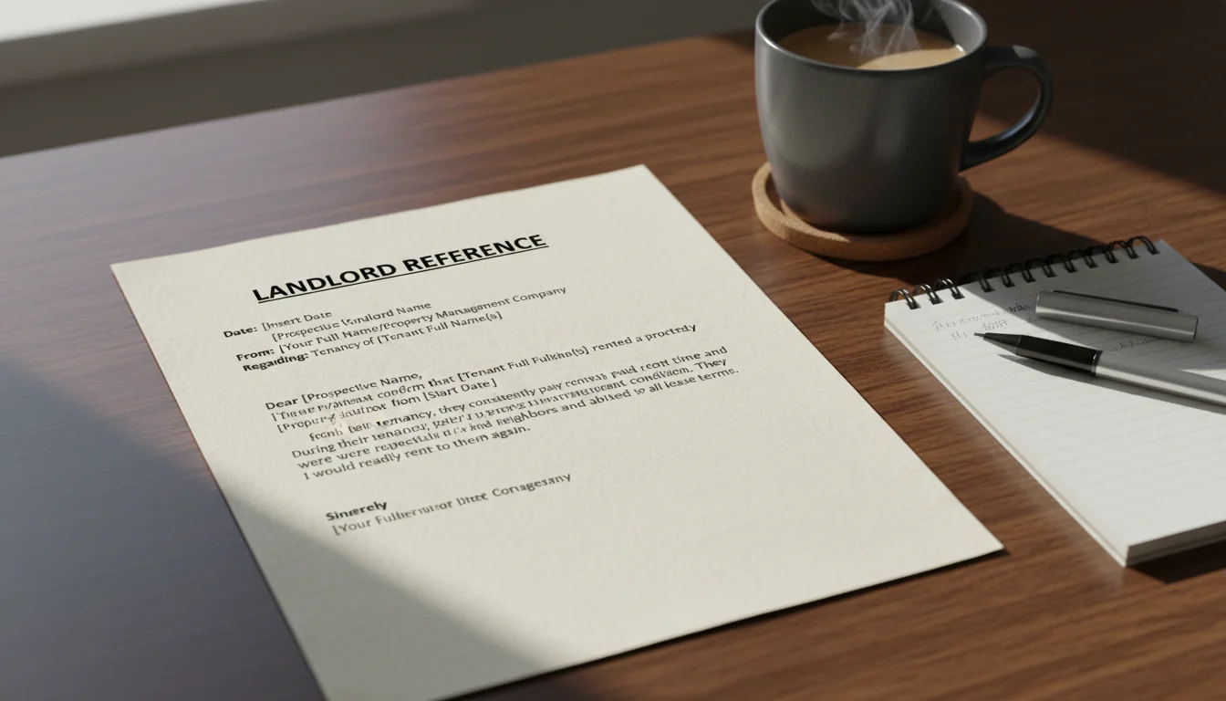 Formal reference letter document closeup