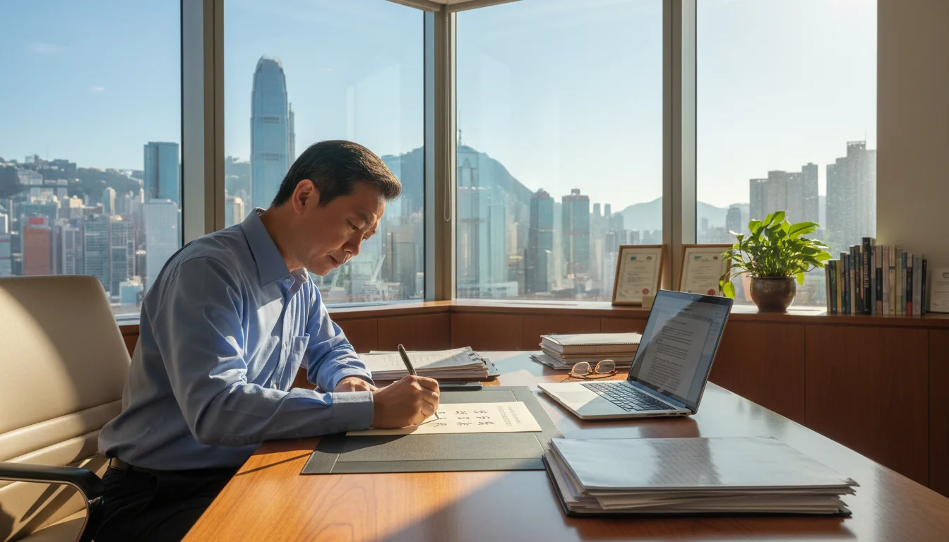 Person writing recommendation letter