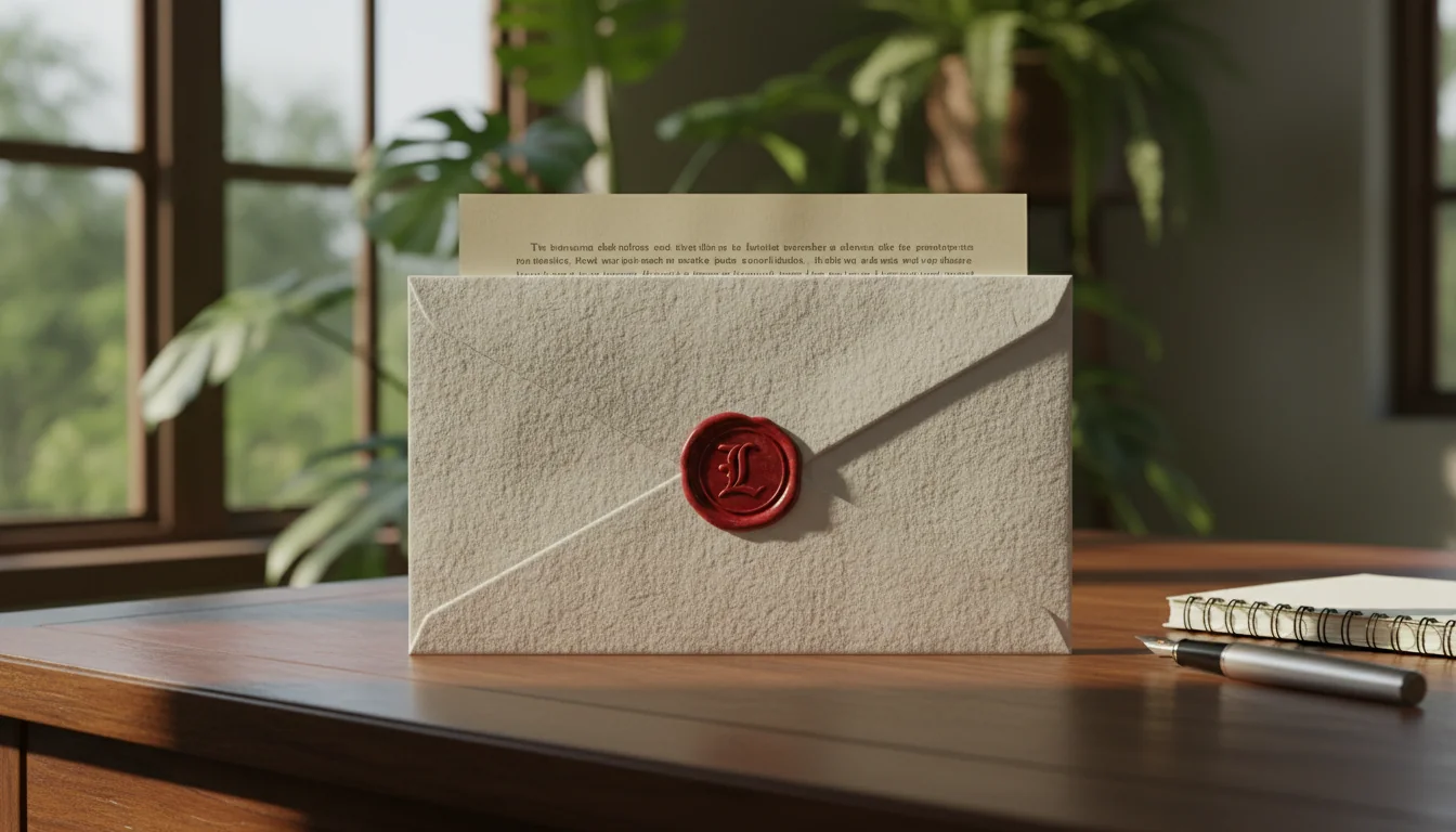 Sealed envelope with reference letter