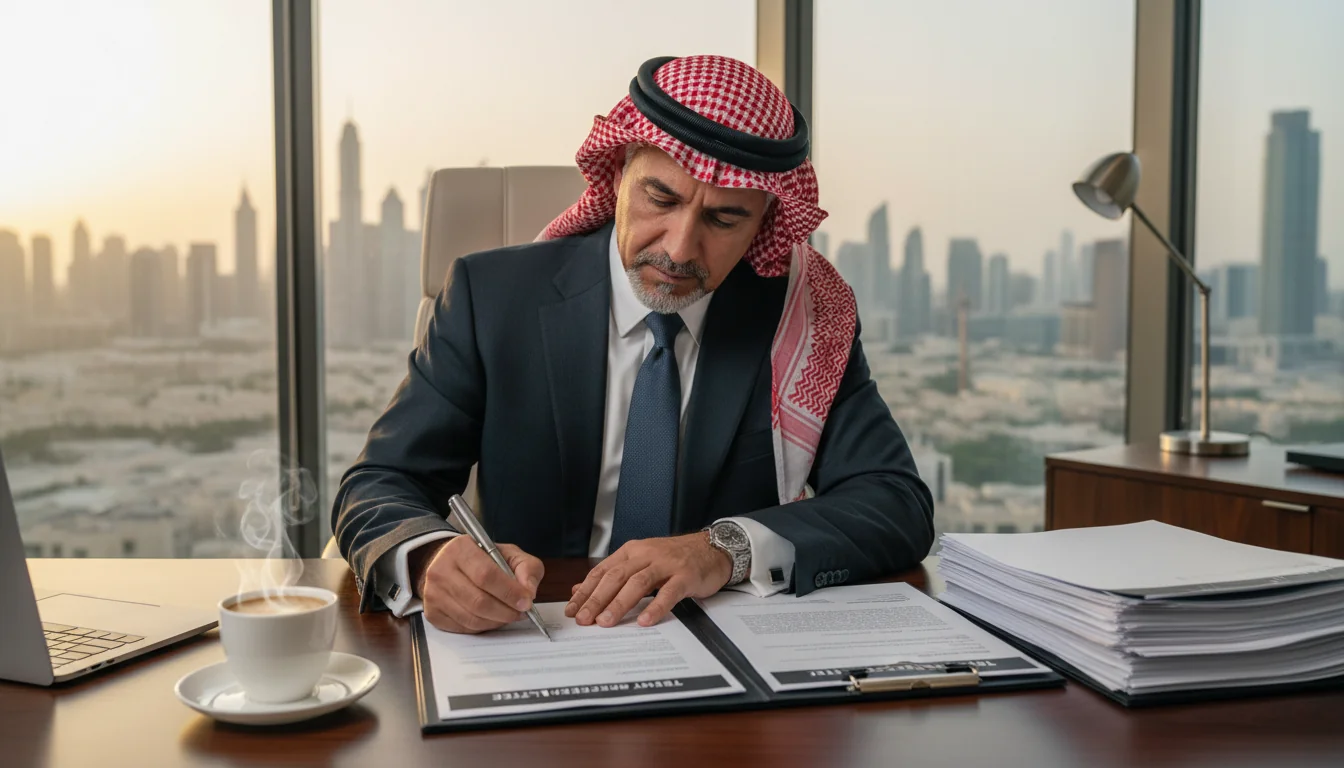 Landlord signing rental reference document