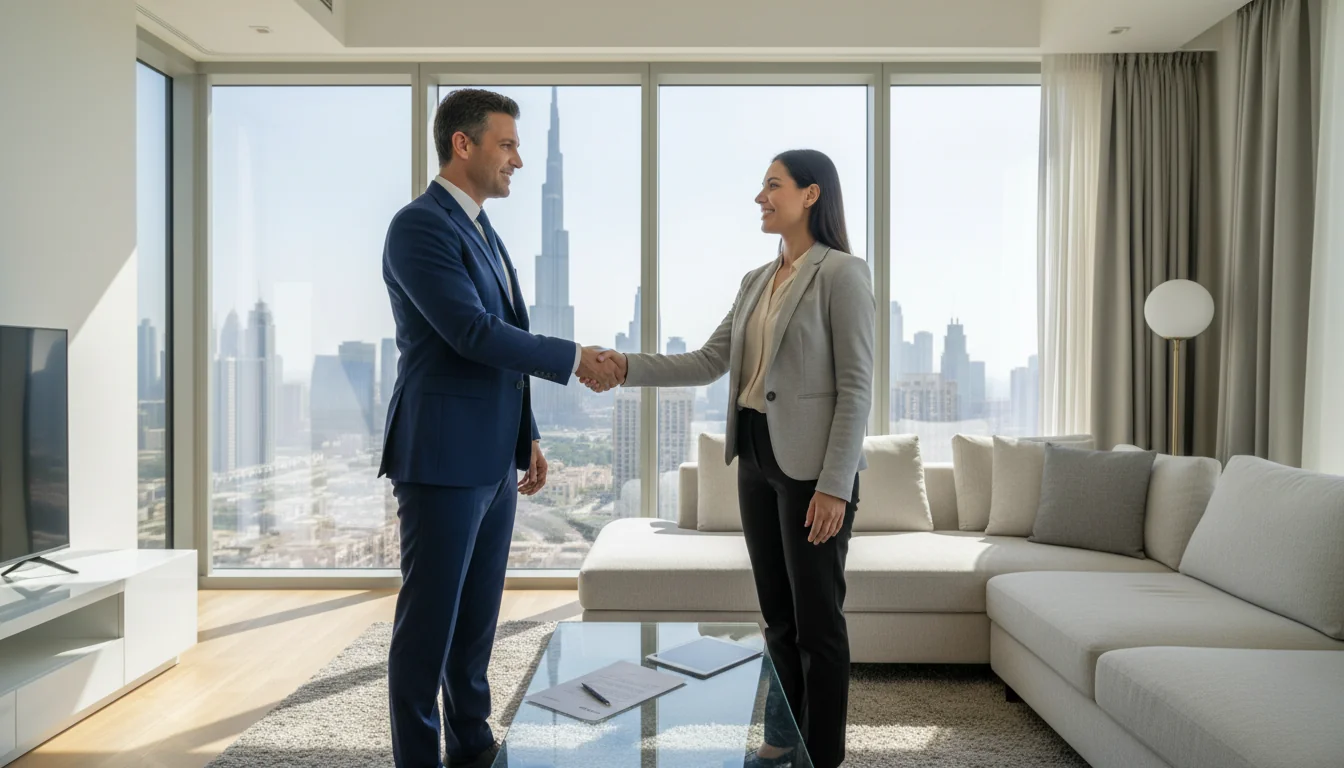 Tenant discussing reference letter with landlord