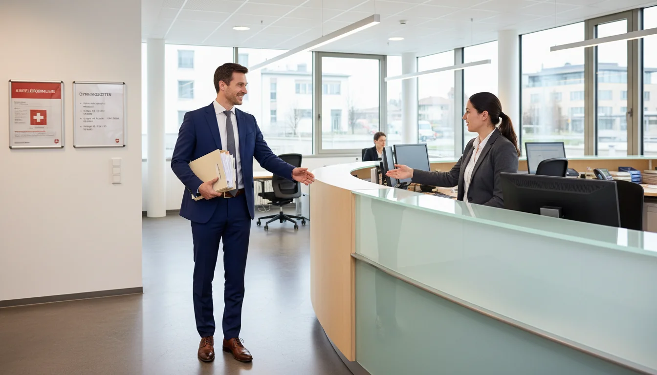 Adult visiting municipal office for tenant certificate