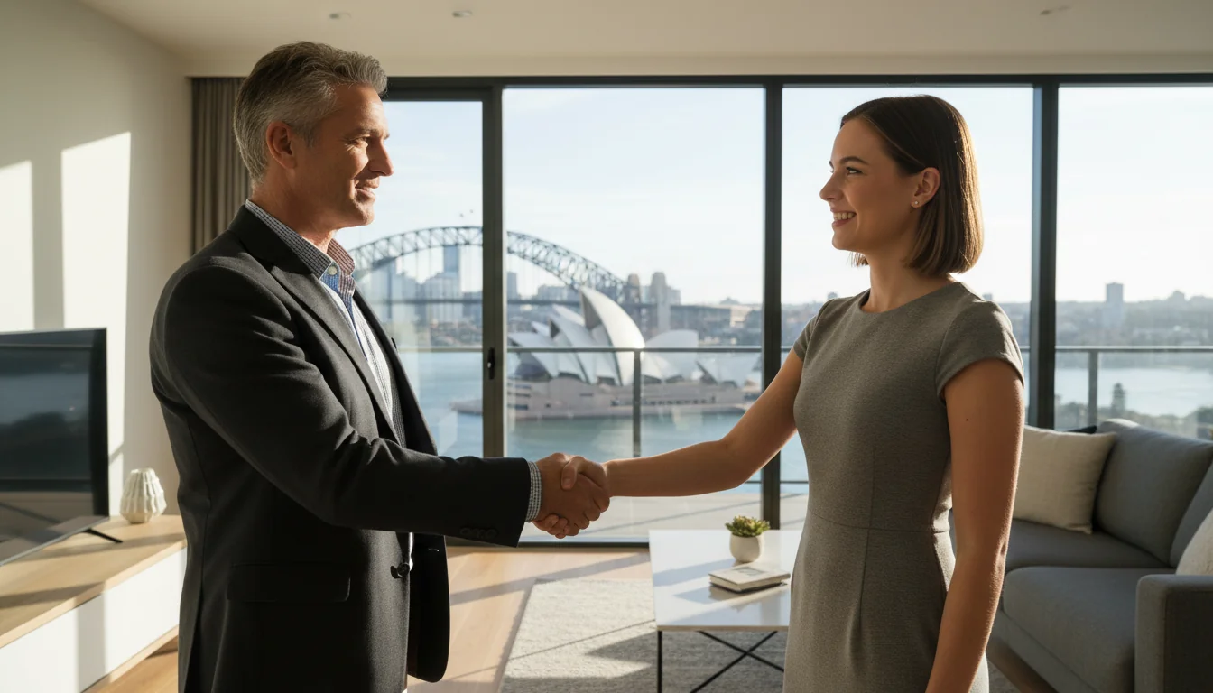 Tenant and landlord shaking hands