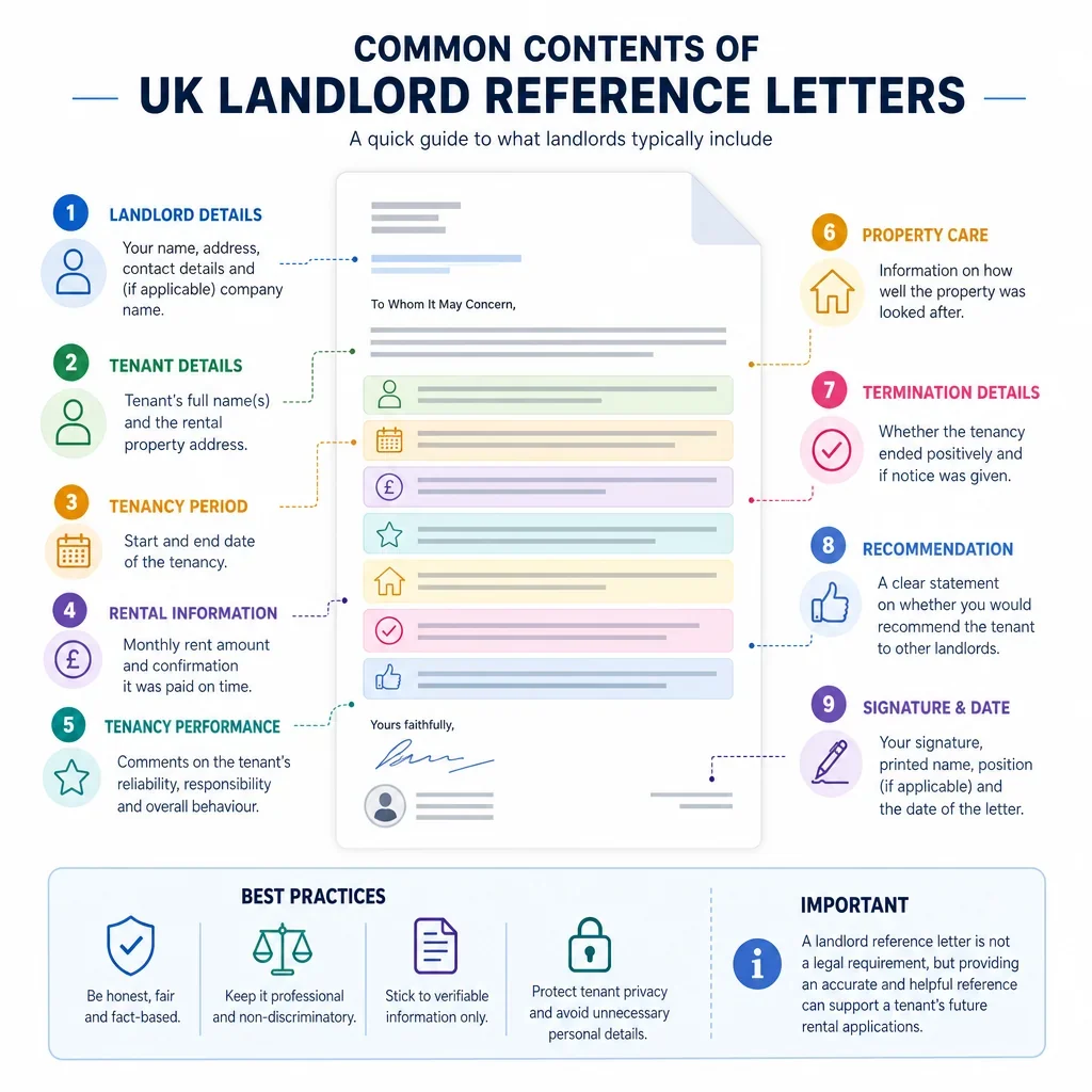 Common Contents of UK Landlord Reference Letters