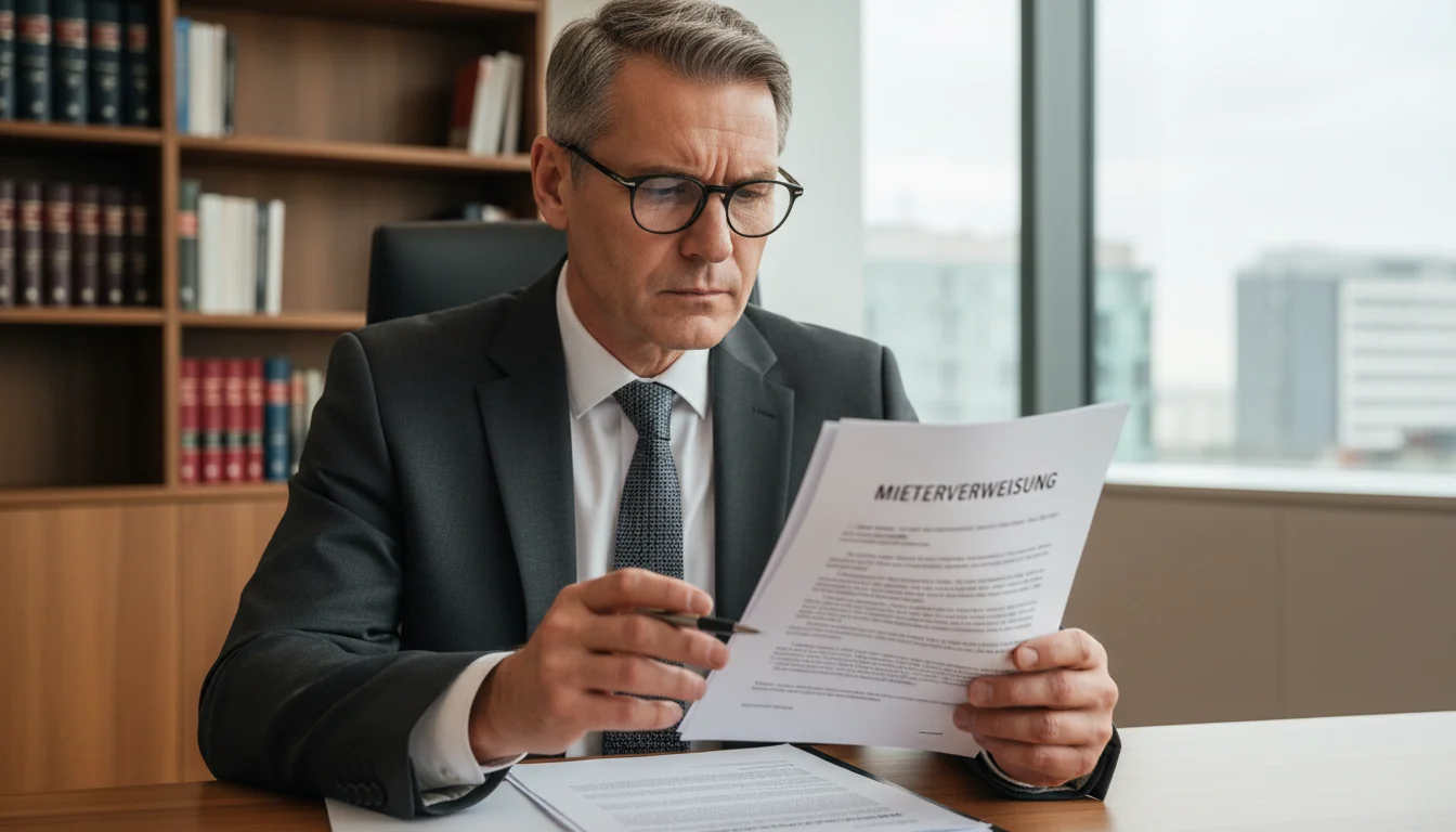 Lawyer reviewing tenancy contract.