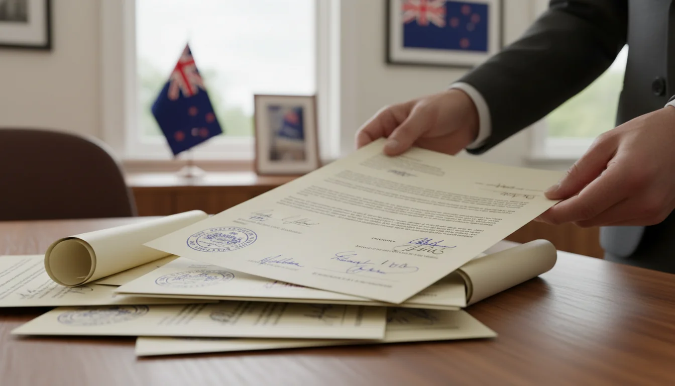 New Zealand rental agreement documents stack