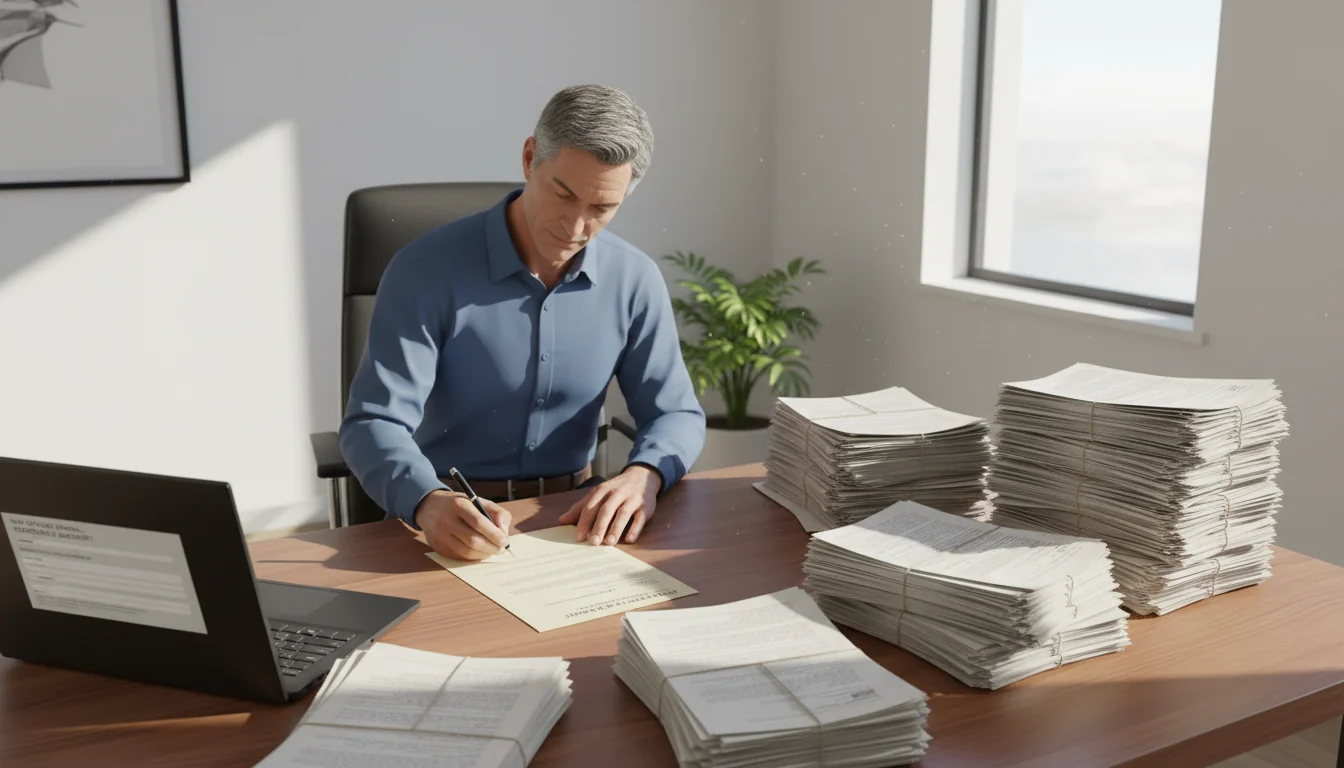 Professional landlord signing reference letter