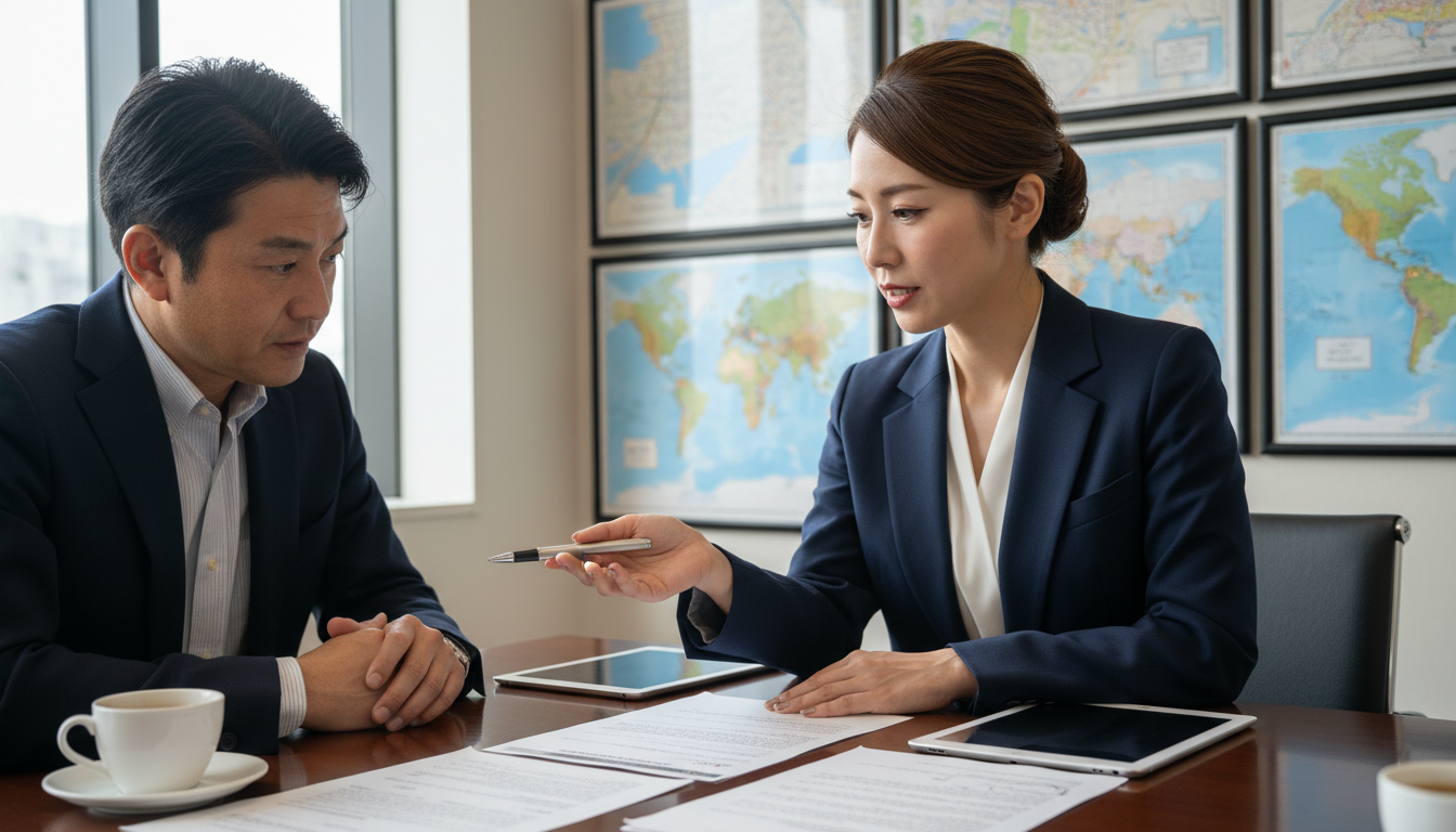 Real estate agent explaining contract