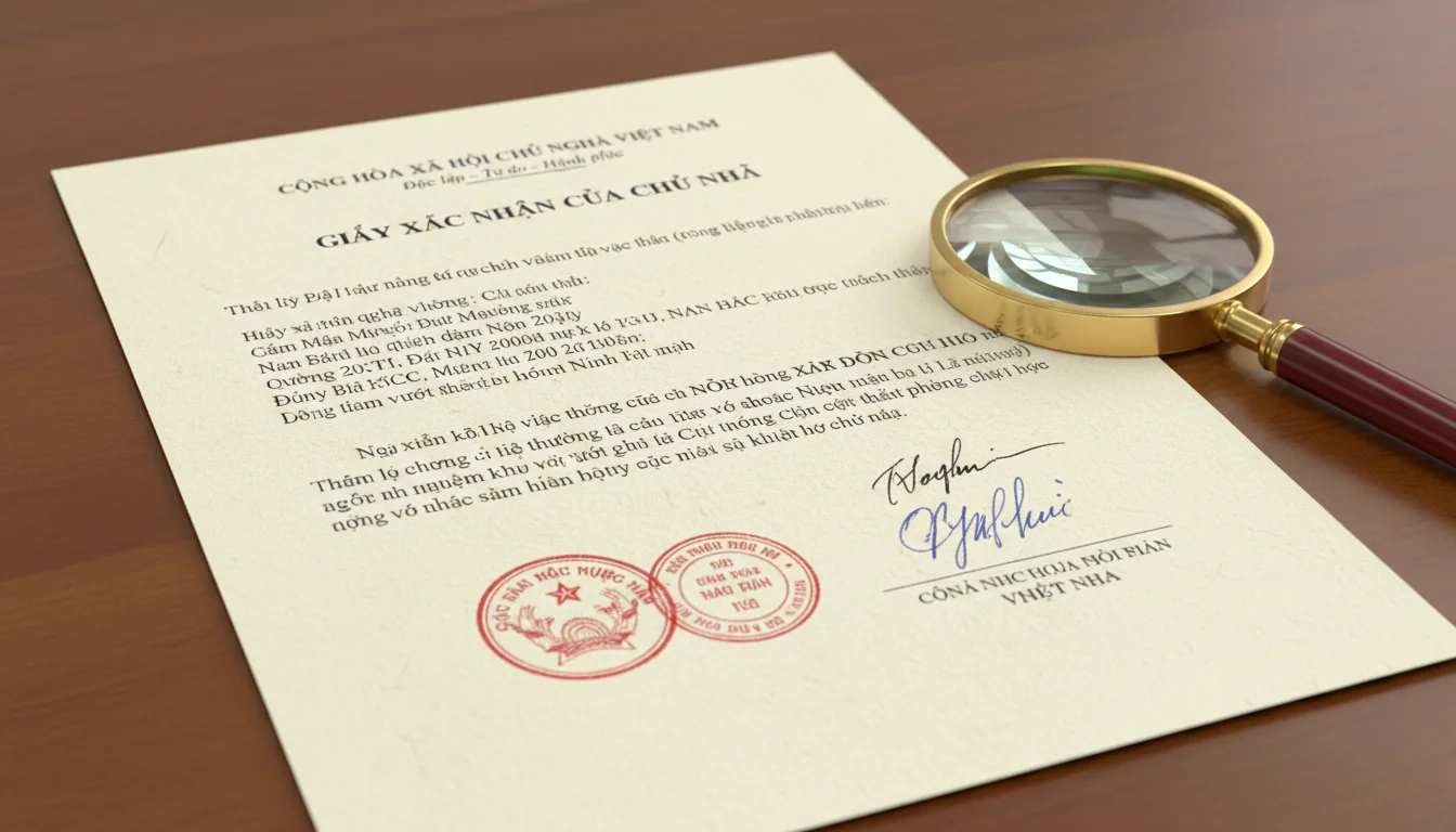 Official Vietnamese document close-up