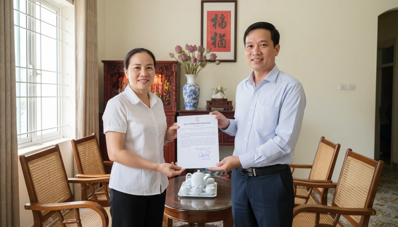 Tenant receiving house owner confirmation